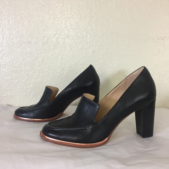 clarks heeled loafers